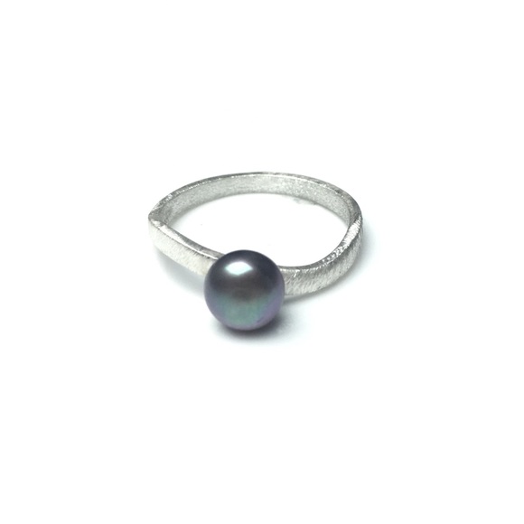 [A006] 925 Silver Freshwater Pearl Ring - Picture 2 of 6